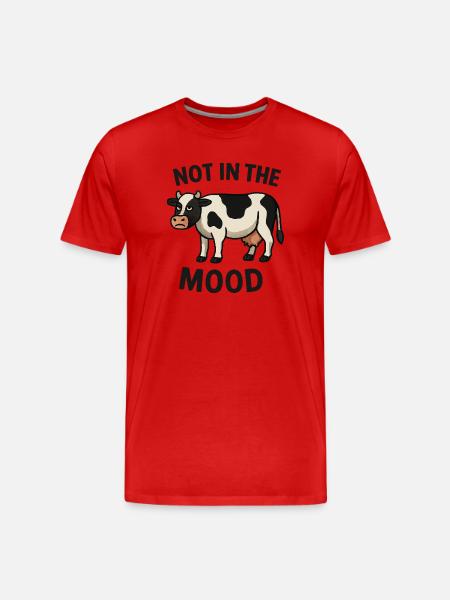 Cow with annoyed face and saying - Men's Premium Organic T-Shirt - red