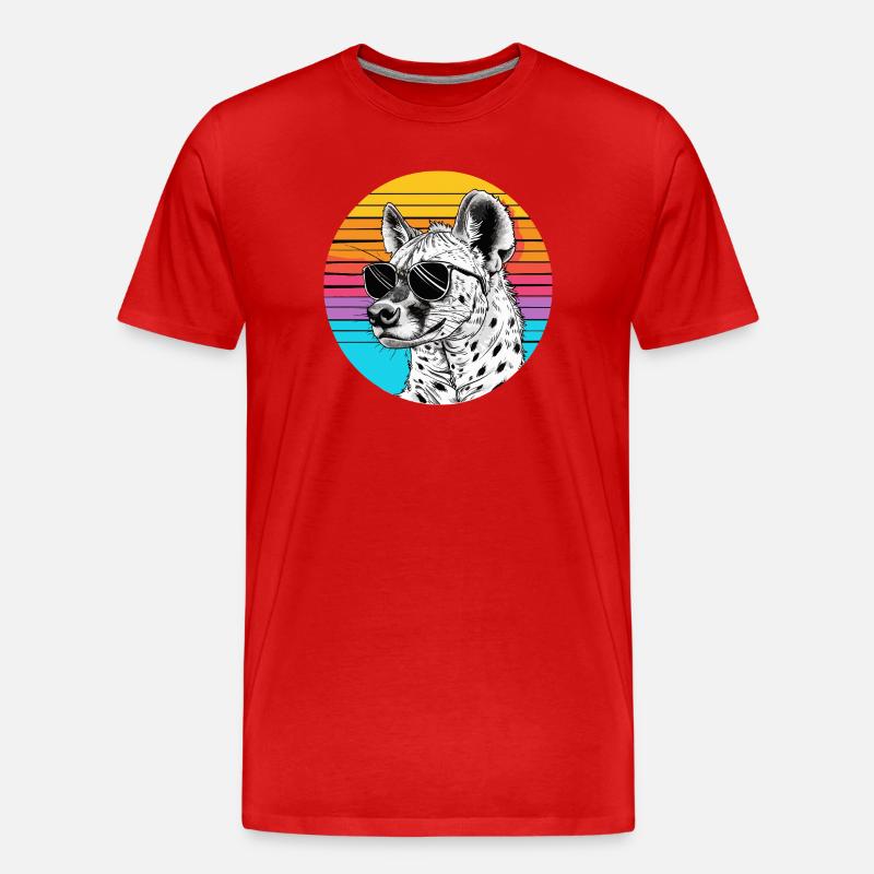 Chill Gepard mit Sonnenbrille - Männer Premium Bio T-Shirt - Rot