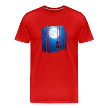 underwater moon with girl - Männer Premium Bio T-Shirt - Rot - Vorne - Damien (186cm)