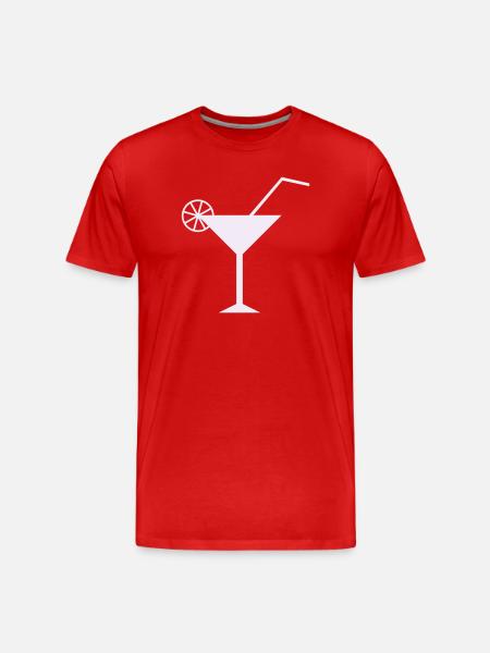 Elegant Lemon Cocktail Design - Men's Premium Organic T-Shirt - red