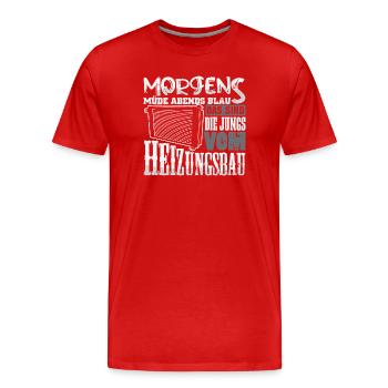 Heating Engineer Heating Construction Plumber Plumber - Men's Premium Organic T-Shirt - red - Front - Damien (186cm)