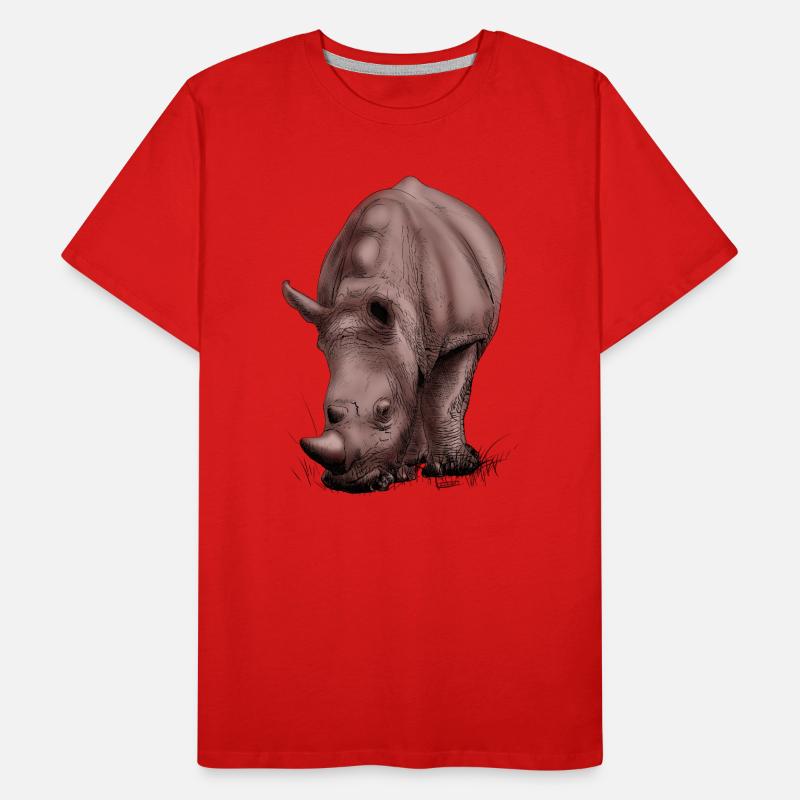 Conception créative réaliste de Rhino T-shirt bio Premium Homme