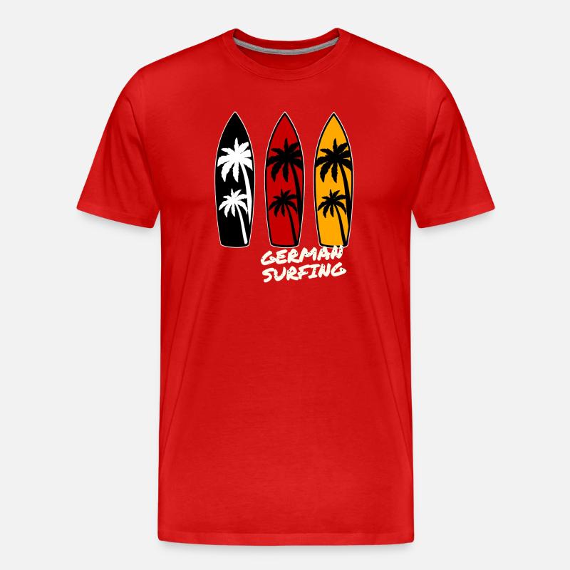 German Surfing - Männer Premium Bio T-Shirt - Rot