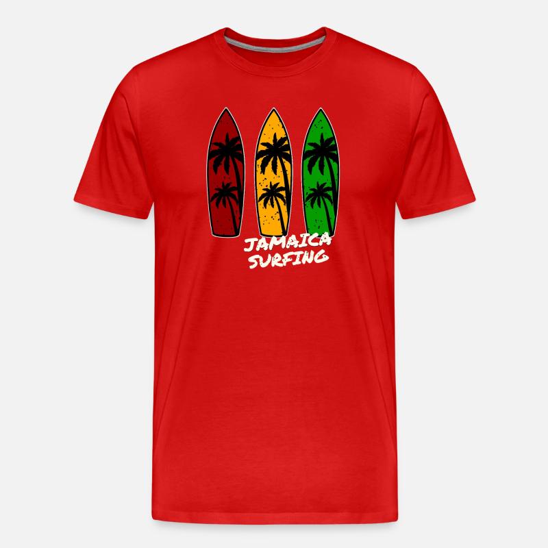 Jamaica Surfing - Männer Premium Bio T-Shirt - Rot