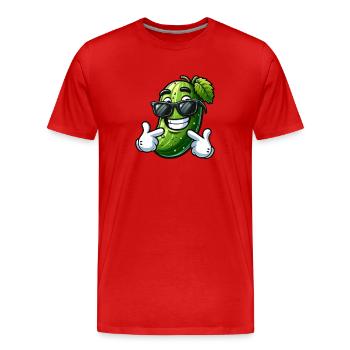 Coole Gurke Cartoon Sonnenbrille Sommer Spaß - Männer Premium Bio T-Shirt - Rot - Vorne - Damien (186cm)