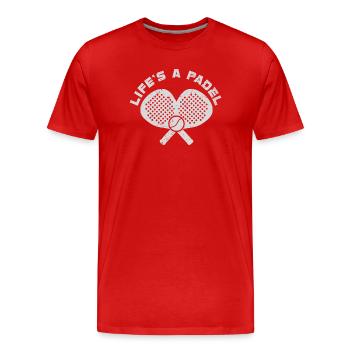 La vie est un padel - T-shirt bio Premium Homme - rouge - Devant - Damien (186cm)