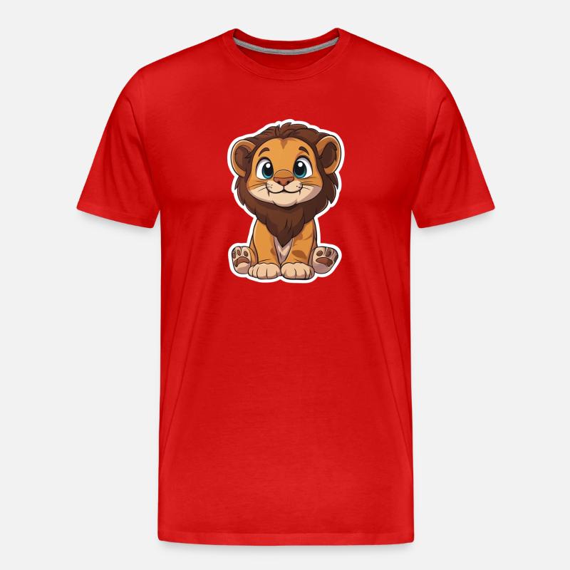 Löwe - Männer Premium Bio T-Shirt - Rot