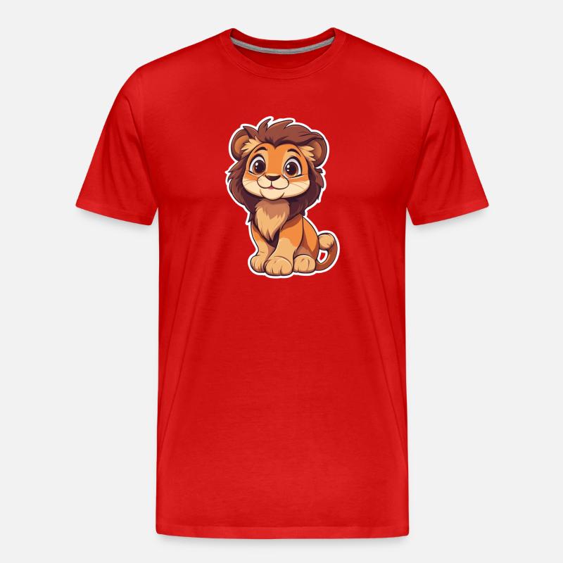 Löwe - Männer Premium Bio T-Shirt - Rot