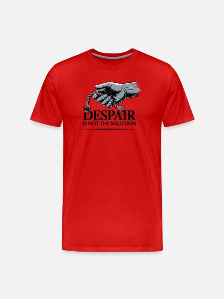 Resilient Hand Holding Frayed Rope - Men's Premium Organic T-Shirt - red