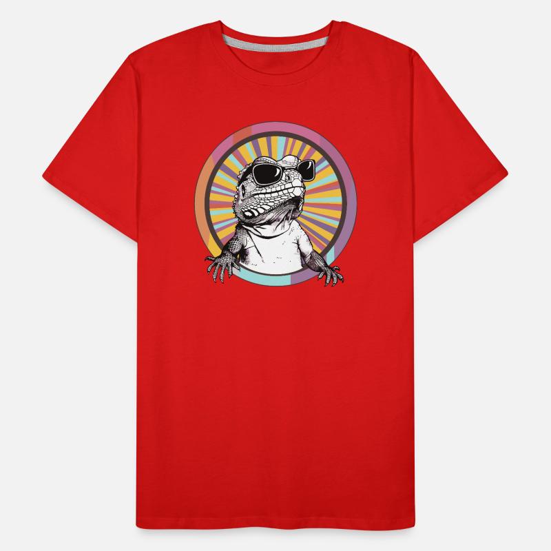 Lizard in Retro Sunglasses Iguana Men's Premium Organic T-Shirt