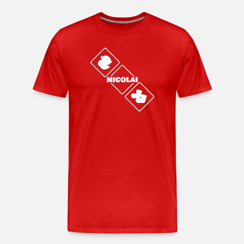 Nicolai - Männer Premium Bio T-Shirt - Rot