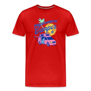La maison est là où mon camping-car est le design de fourgon - T-shirt bio Premium Homme - rouge - Devant - Damien (186cm)