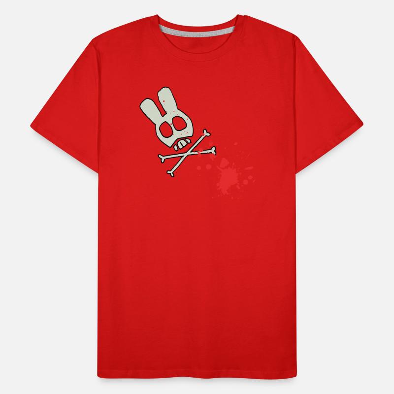 Schädelskelett mit Blutspritzern Männer Premium Bio T-Shirt