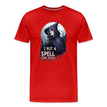 halloween je t’ai jeté un sort - T-shirt bio Premium Homme - rouge - Devant - Damien (186cm)