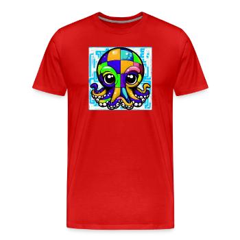 Krake - Männer Premium Bio T-Shirt - Rot - Vorne - Damien (186cm)