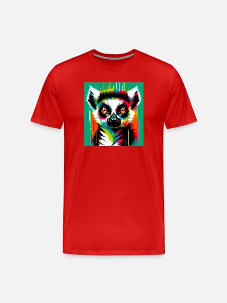 Lemur - Men's Premium Organic T-Shirt - red