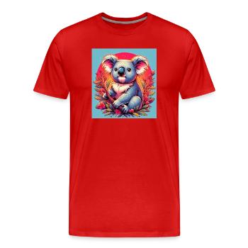 Koala - Männer Premium Bio T-Shirt - Rot - Vorne - Damien (186cm)