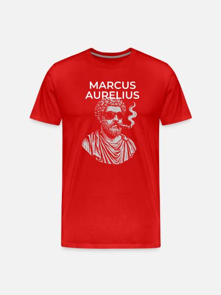 Marcus Aurelius Classical Philosopher Portrait - Men's Premium Organic T-Shirt - red