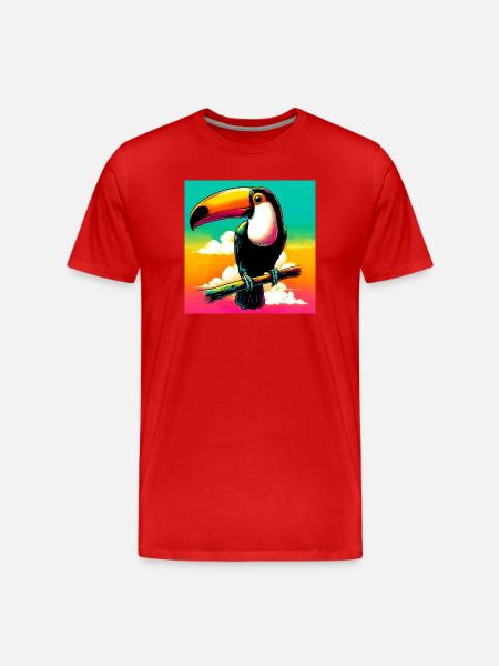 toucan - Men's Premium Organic T-Shirt - red