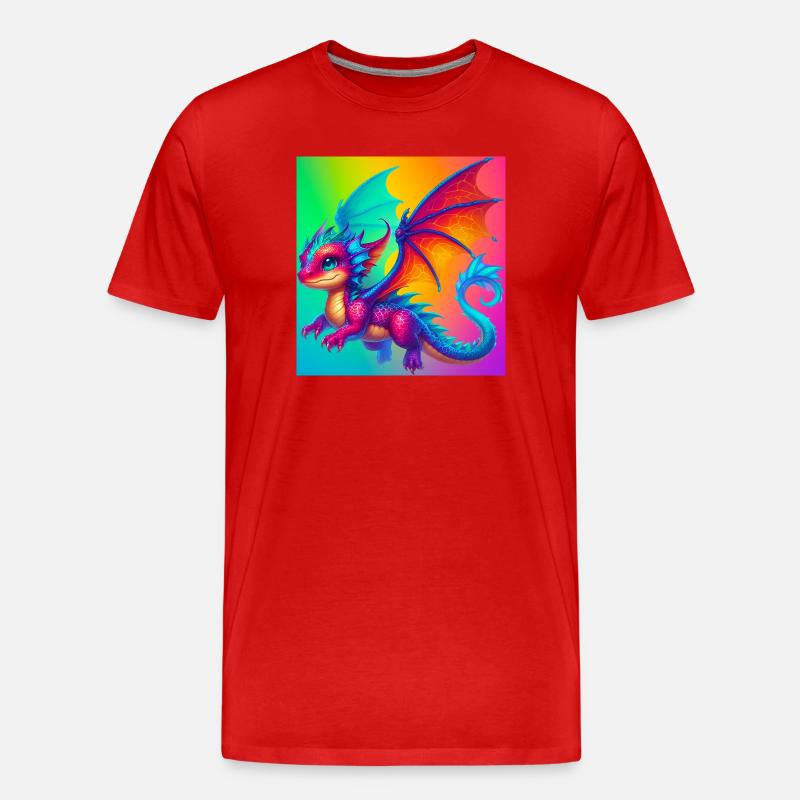 Drache - Männer Premium Bio T-Shirt - Rot