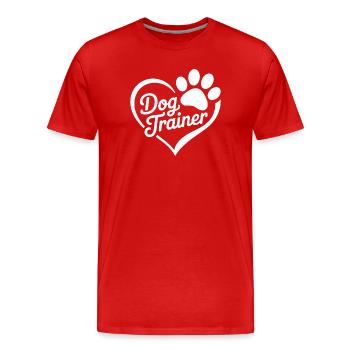 Dresseur de chiens Heart - T-shirt bio Premium Homme - rouge - Devant - Damien (186cm)