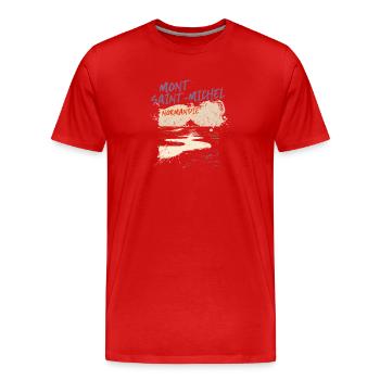 Mont Saint-Michel, Normandie - Männer Premium Bio T-Shirt - Rot - Vorne - Damien (186cm)