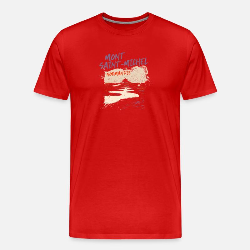 Mont Saint-Michel, Normandie - Männer Premium Bio T-Shirt - Rot