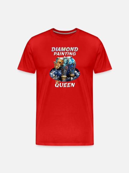 DIAMOND ELEPHANT DIAMOND PAINTING QUEEN - Men's Premium Organic T-Shirt - red
