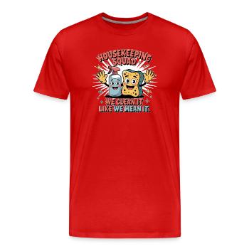 Conception de nettoyage amusante - T-shirt bio Premium Homme - rouge - Devant - Damien (186cm)