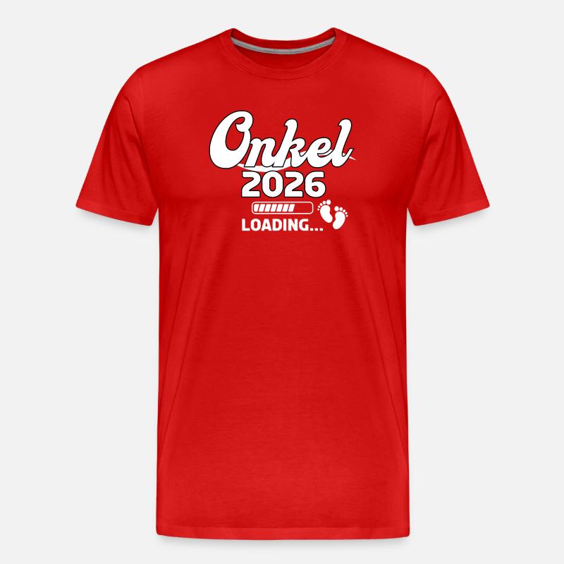 Onkel 2026 Loading Design - Männer Premium Bio T-Shirt - Rot