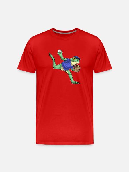 Frog Baseball Baseball Glove - Men's Premium Organic T-Shirt - red
