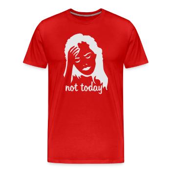 Gestures of a woman with a headache - Men's Premium Organic T-Shirt - red - Front - Damien (186cm)