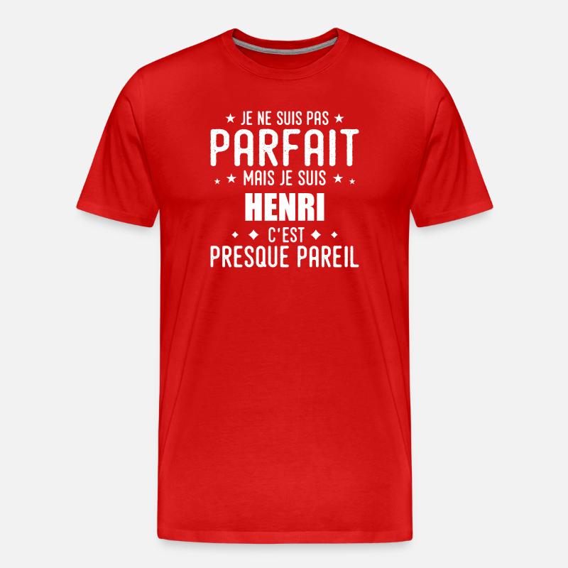 Henri: authentisch, unvollkommen, oberflächlich, perfekt - Männer Premium Bio T-Shirt - Rot