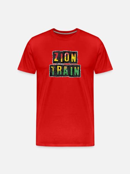 Levende ZION TRAIN Reggae Design - Herre Premium T-shirt økologisk - rød
