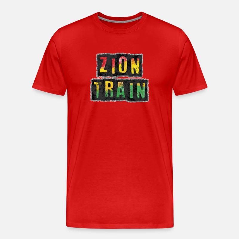 Vibrant ZION TRAIN Reggae Design - T-shirt bio Premium Homme - rouge