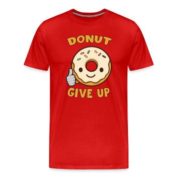 Doughnut Dreamer Motivation - Men's Premium Organic T-Shirt - red - Front - Damien (186cm)