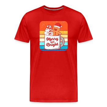 Gingerbread Christmas Gingerbread Man Gingerbread - Men's Premium Organic T-Shirt - red - Front - Damien (186cm)