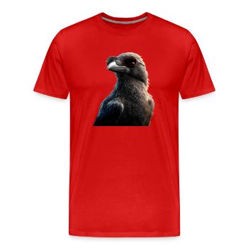 Corbeau, Corbeau, Oiseau, Corbeau Corbeau, Choucas, Corbeau noir - T-shirt bio Premium Homme - rouge - Devant - Damien (186cm)