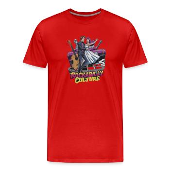 Rockabilly Culture Dance and Music Retro Feeling - Men's Premium Organic T-Shirt - red - Front - Damien (186cm)