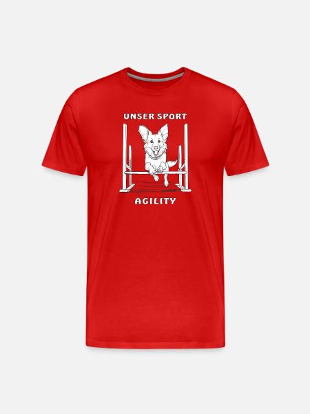 DOG OUR SPORT AGILITY - Men's Premium Organic T-Shirt - red