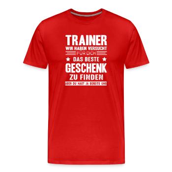 Coach Farewell Team Club Coach Saying - Men's Premium Organic T-Shirt - red - Front - Damien (186cm)