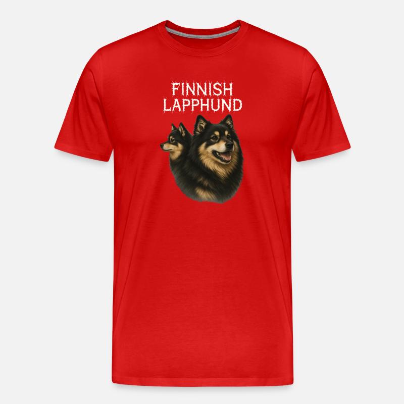 Finnischer Lapphund - Männer Premium Bio T-Shirt - Rot