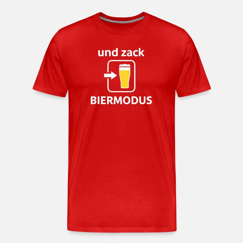 Bier Flasche Grafik im Retro Stil - Männer Premium Bio T-Shirt - Rot