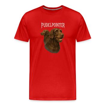 Caniche Pointer - T-shirt bio Premium Homme - rouge - Devant - Damien (186cm)