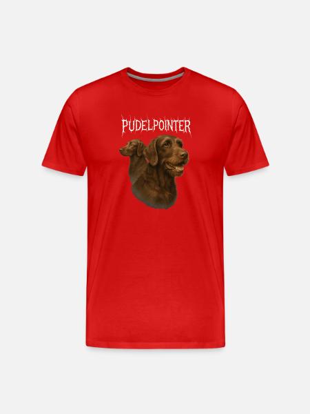 Poodle Pointer - Men's Premium Organic T-Shirt - red