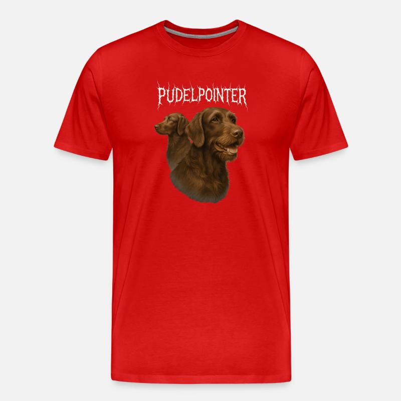 Pudelpointer - Männer Premium Bio T-Shirt - Rot