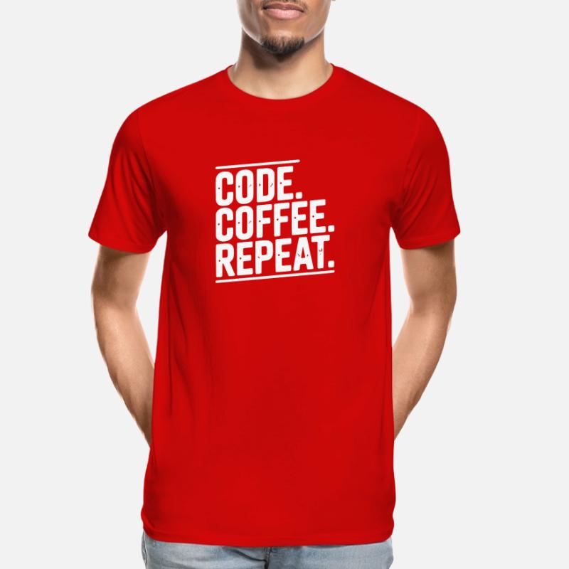 Code Coffee Repeat Men's Premium Organic T-Shirt