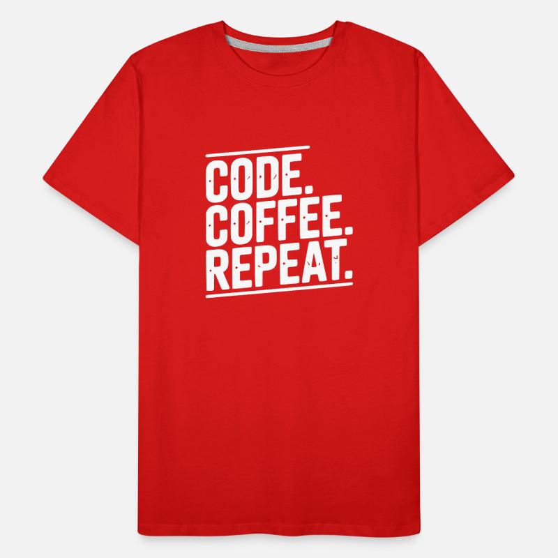 Code Coffee Repeat Men's Premium Organic T-Shirt