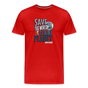 Save_the_Planet - Männer Premium Bio T-Shirt - Rot - Vorne - Damien (186cm)