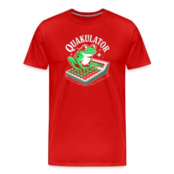 Lustiger Spruch Mathematik Frosch Taschenrechner - Männer Premium Bio T-Shirt - Rot - Vorne - Damien (186cm)